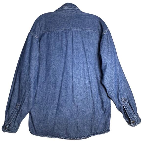 Vtg Carhartt Y2K Jacket Men Sz S Blue Denim Fleece Lined Shacket Work Unisex EC - Picture 6 of 16